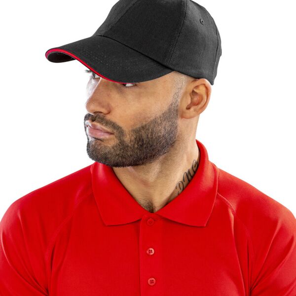 Brushed coton printers/embroiderers cap with sandwich peak Thumbnail